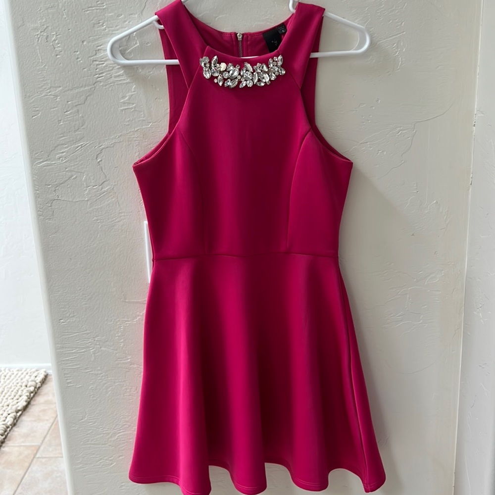 Bright pink skater girl style dress